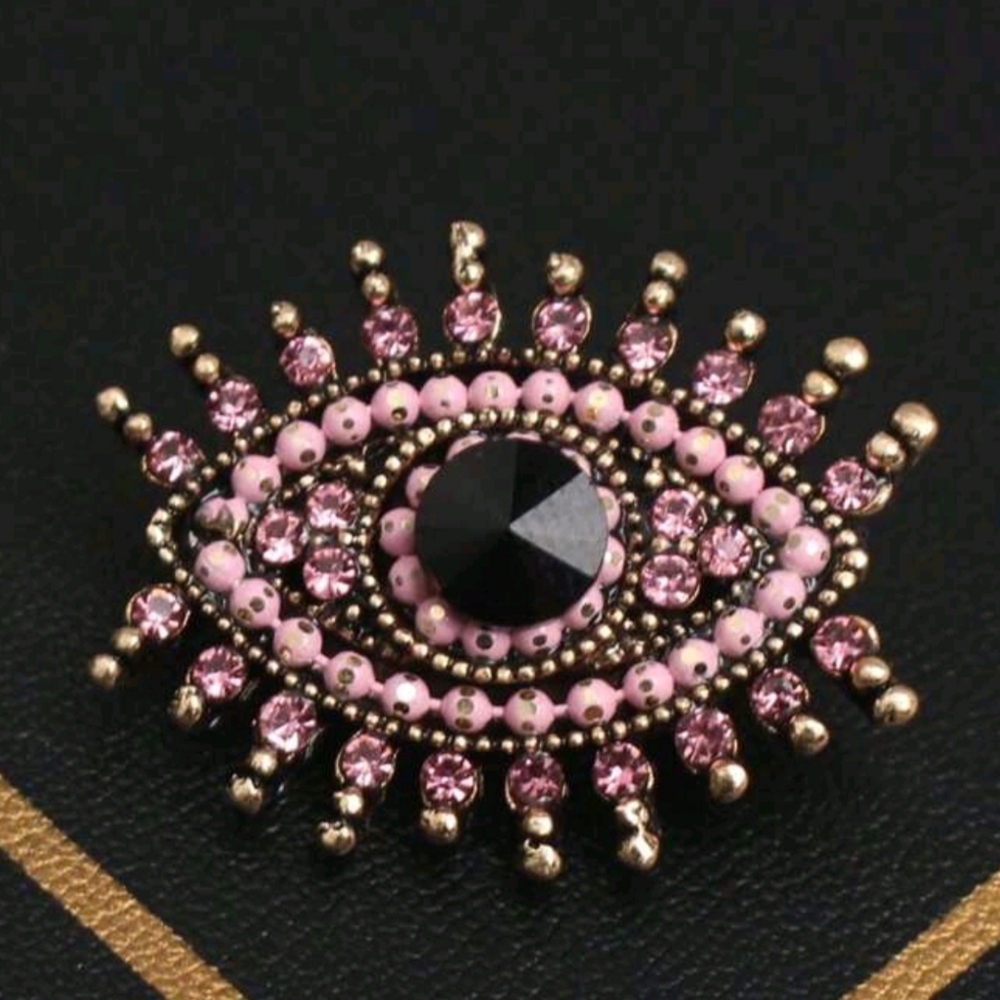 Evil Eye Rhinestone Brooch Demon Clothes/Bag Accessories